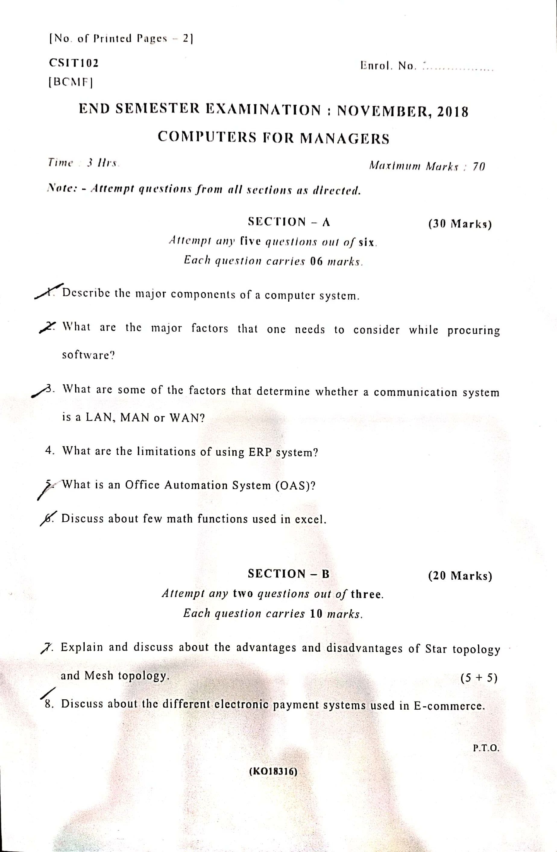 Computers For Managers Question Paper-Computer for managers_1.jpg